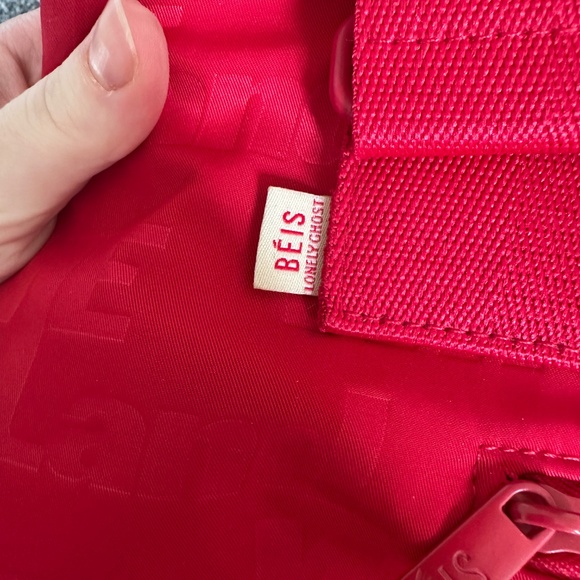 Lonely Ghost x Beis Mini Weekender Bag Limited Edition Text Me When You Land Red - Picture 2 of 5
